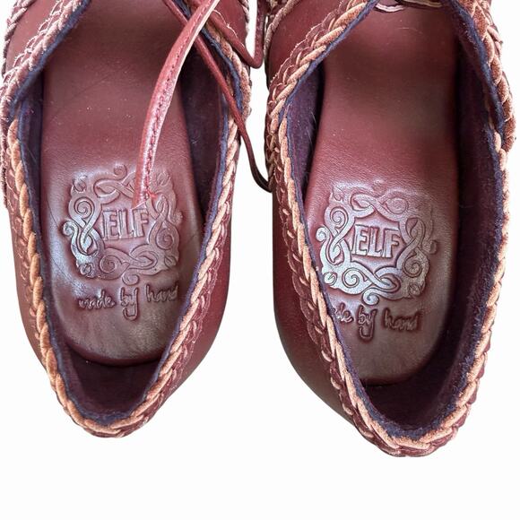 Bali Elf Maroon Leather Mary Jane Oxford Heels Size 8.5 NWOB - Picture 9 of 12